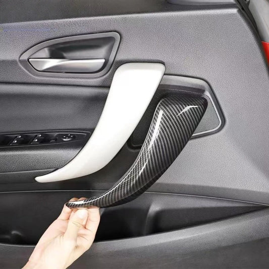Capa Da Pega Interior da Porta Estilo Fibra de Carbono Esquerda e Direita para BMW Série 1 e 2 - Linha F