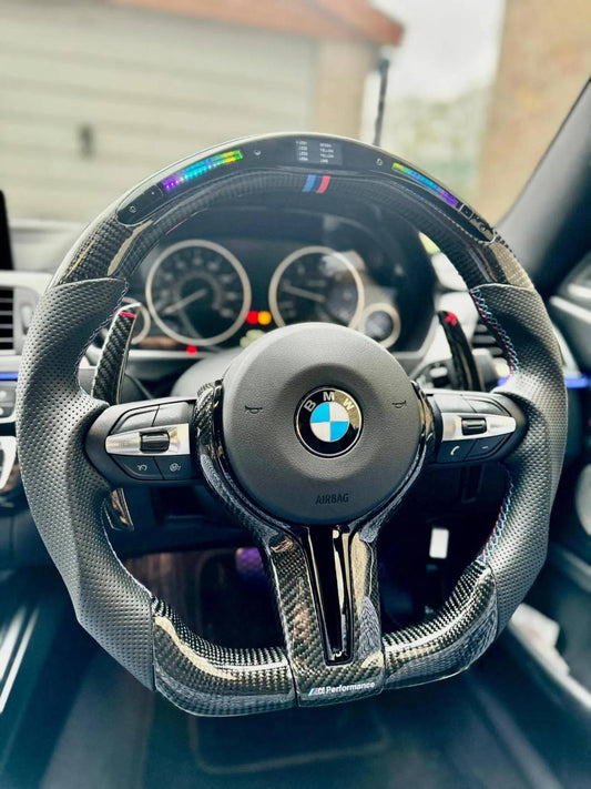 Volante Em Carbono Com LED BMW M Performance - C/AIRBAG